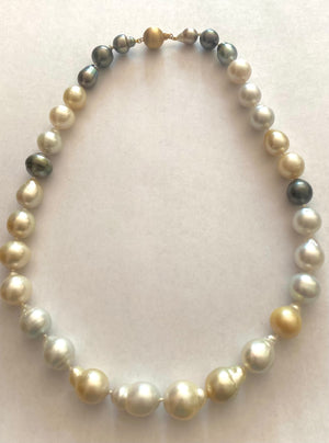 Baroque South Sea Pearl Gold Necklace 20 Inch