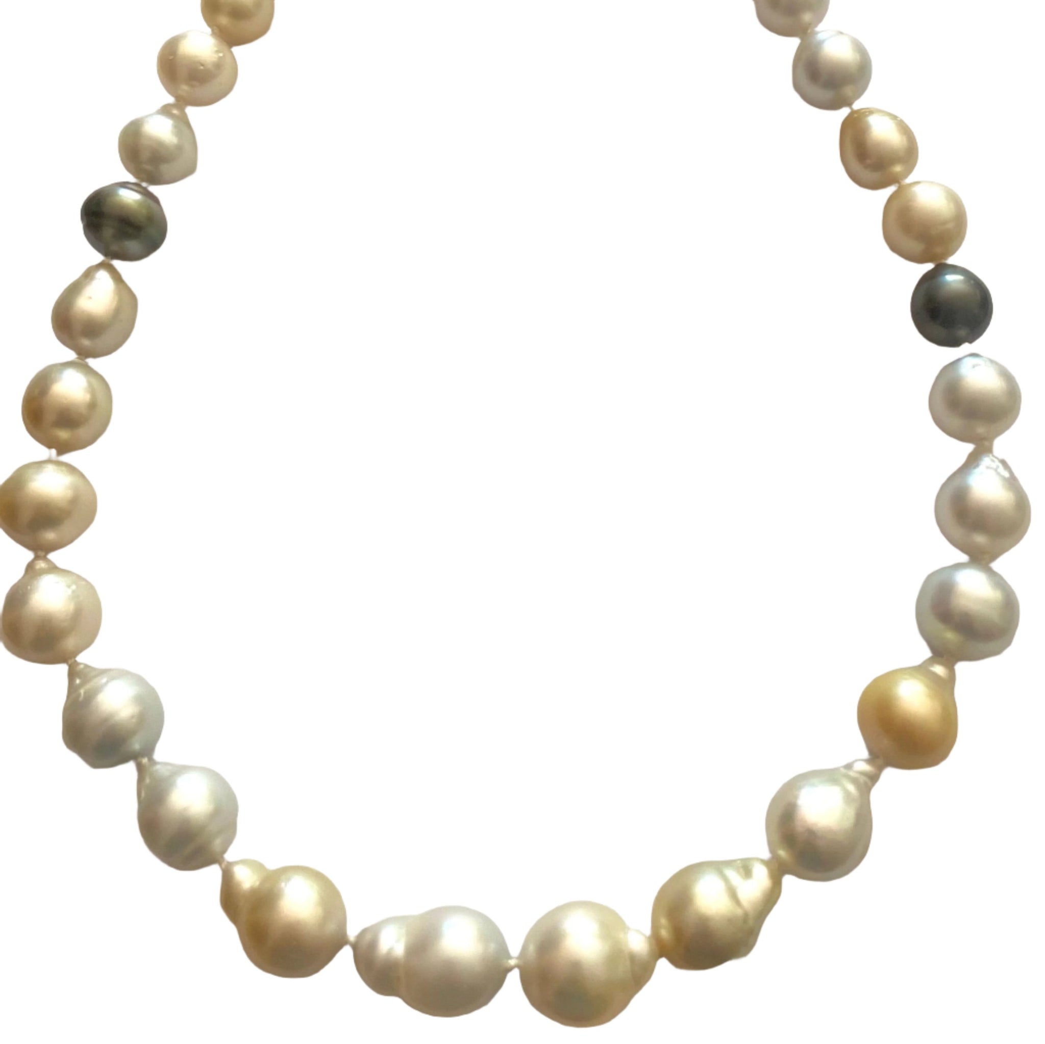 Baroque South Sea Pearl Gold Necklace 20 Inch