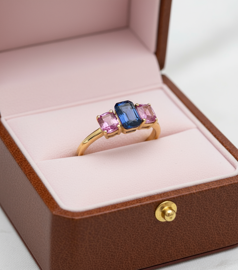 Royal Blue and Vivid Pink Ceylon Sapphires 2.90 Carat