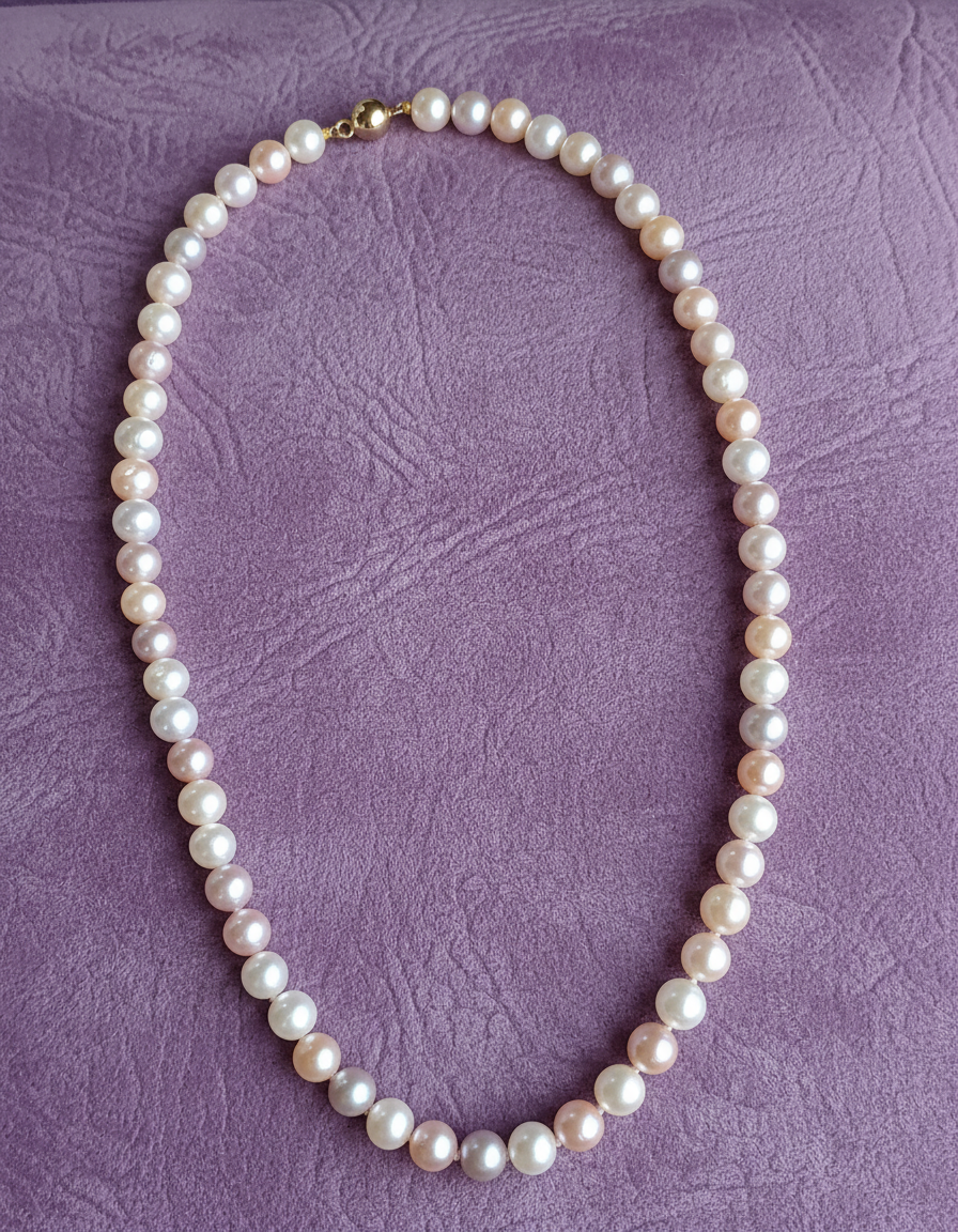Cultured Pearl Necklace Yellow Gold
