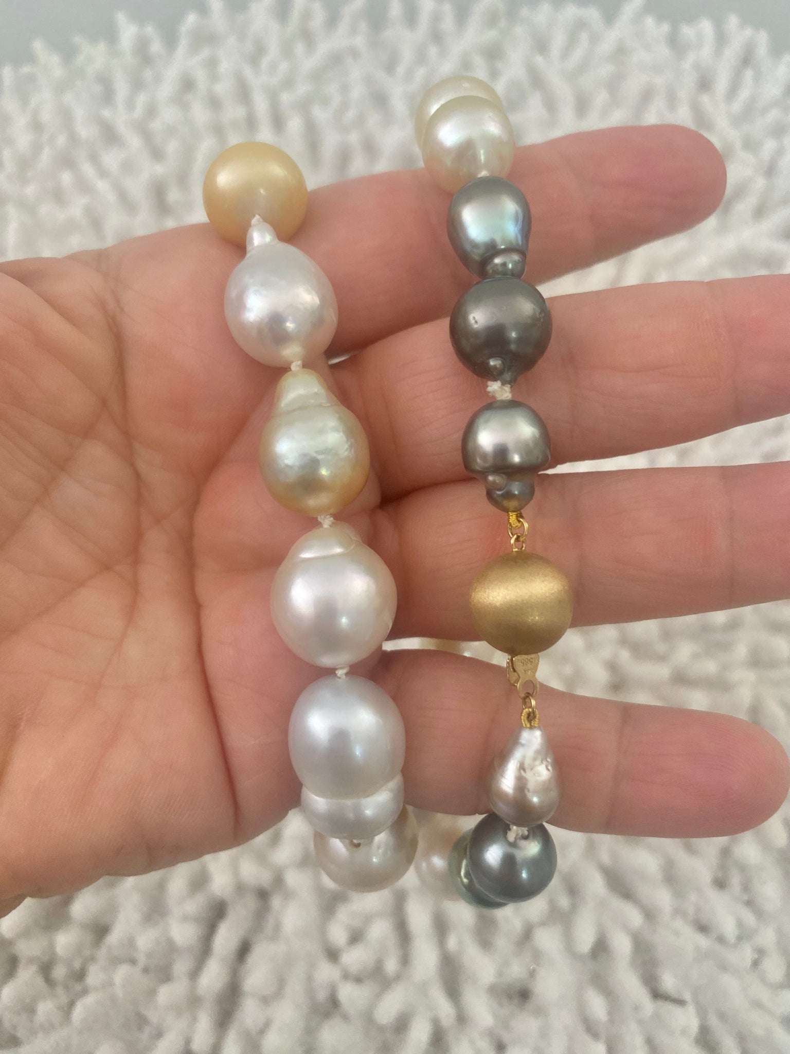 Baroque South Sea Pearl Gold Necklace 20 Inch