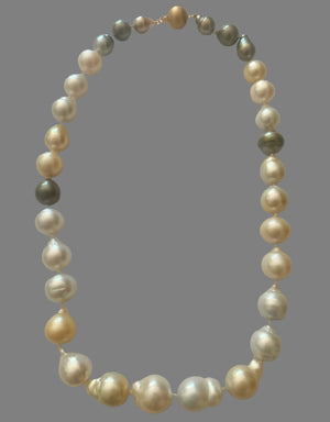 Baroque South Sea Pearl Gold Necklace 20 Inch