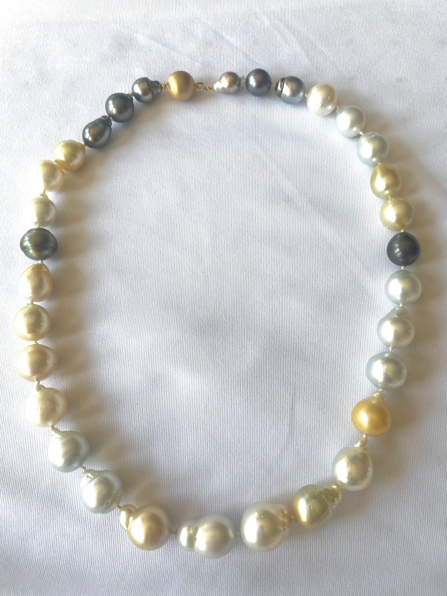 Baroque South Sea Pearl Gold Necklace 20 Inch