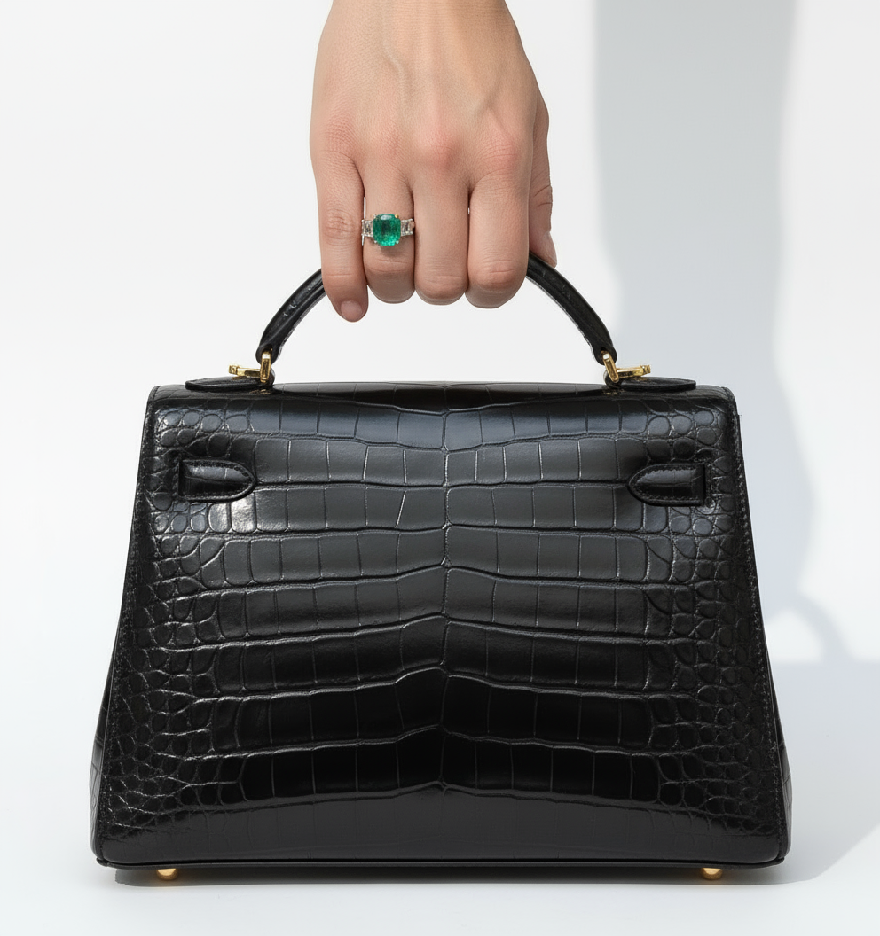 Fine Natural Cushion Colombian Emerald Diamond Ring 18 Karat