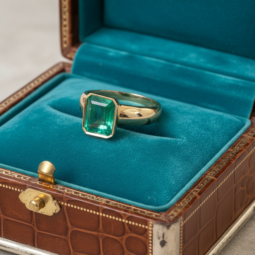 2.68 Carat Natural Colombian Emerald Solitaire Engagement Ring 18K