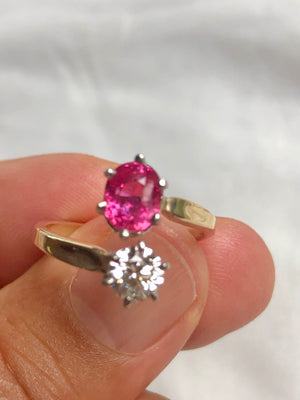 Ruby and Diamond Bypass Engagement Ring