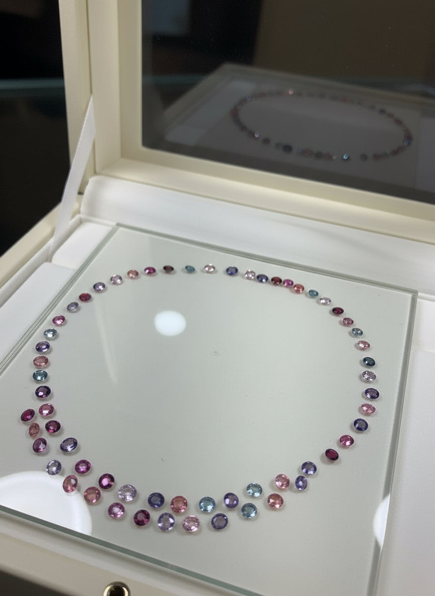 Fine Natural Spinel Necklace 18K Gold