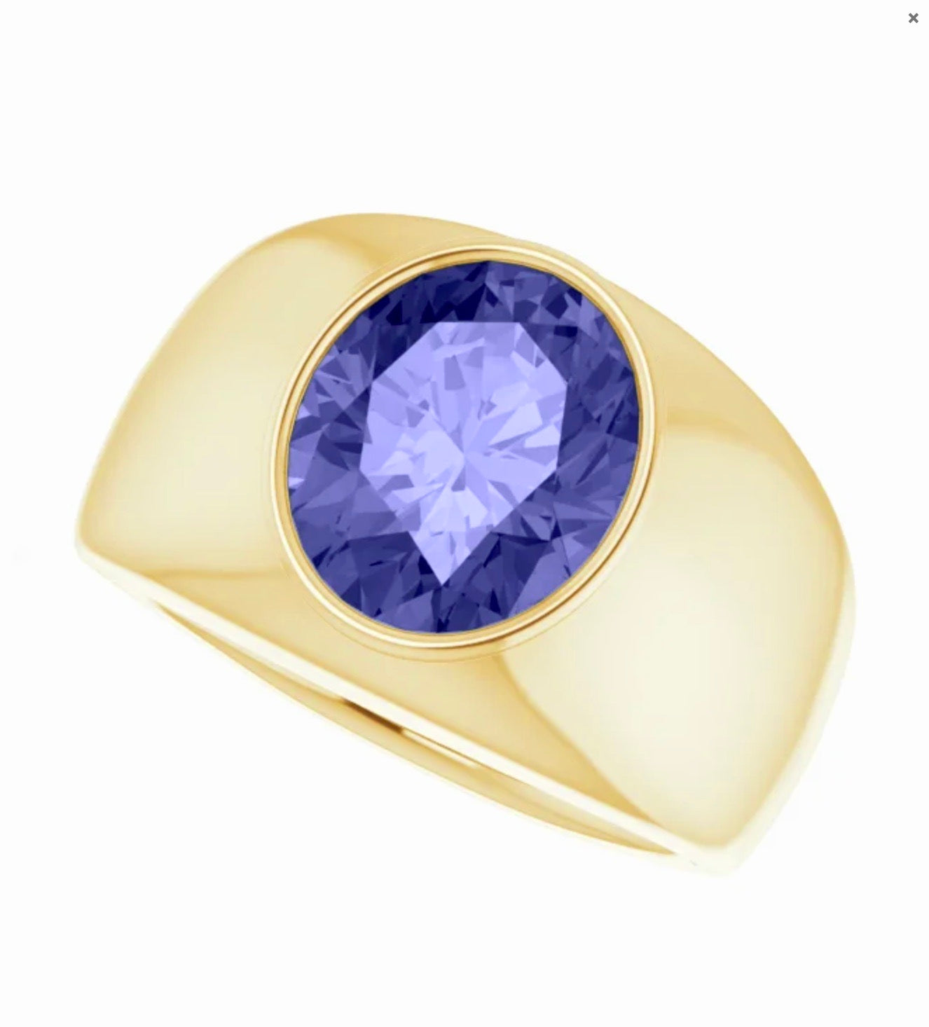 Vivid Violet Purple Spinel Oval Cut 6.09 Carats Unisex Gold Ring