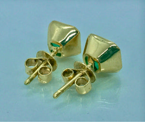 3.60 Carat Natural Colombian Emerald Square Stud Earrings 18 Karat Gold