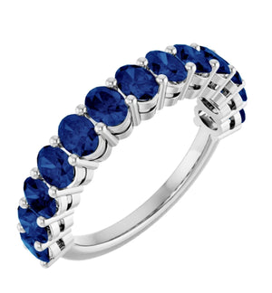 3.25 Carats Blue Sapphire Eternity Band Ring Platinum