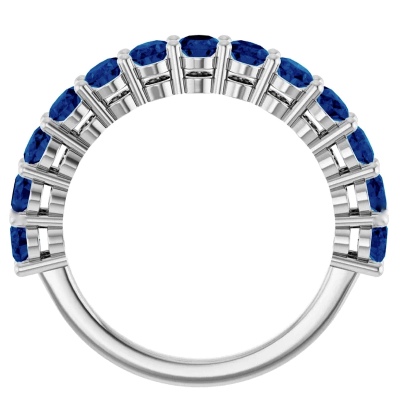 3.25 Carats Blue Sapphire Eternity Band Ring Platinum