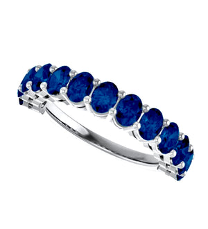 3.25 Carats Blue Sapphire Eternity Band Ring Platinum