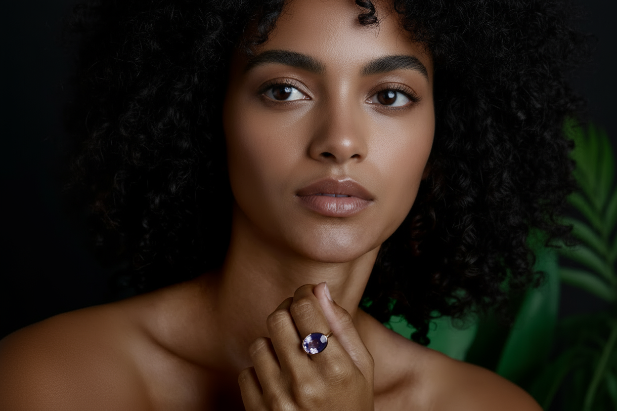 Oval Cut Bezel Set Violet Purple Spinel 6.09 Carat Rose Gold Engagement Ring