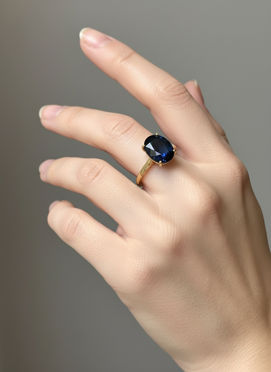 3.80 Carat Solitaire Engagement Sapphire Platinum Ring