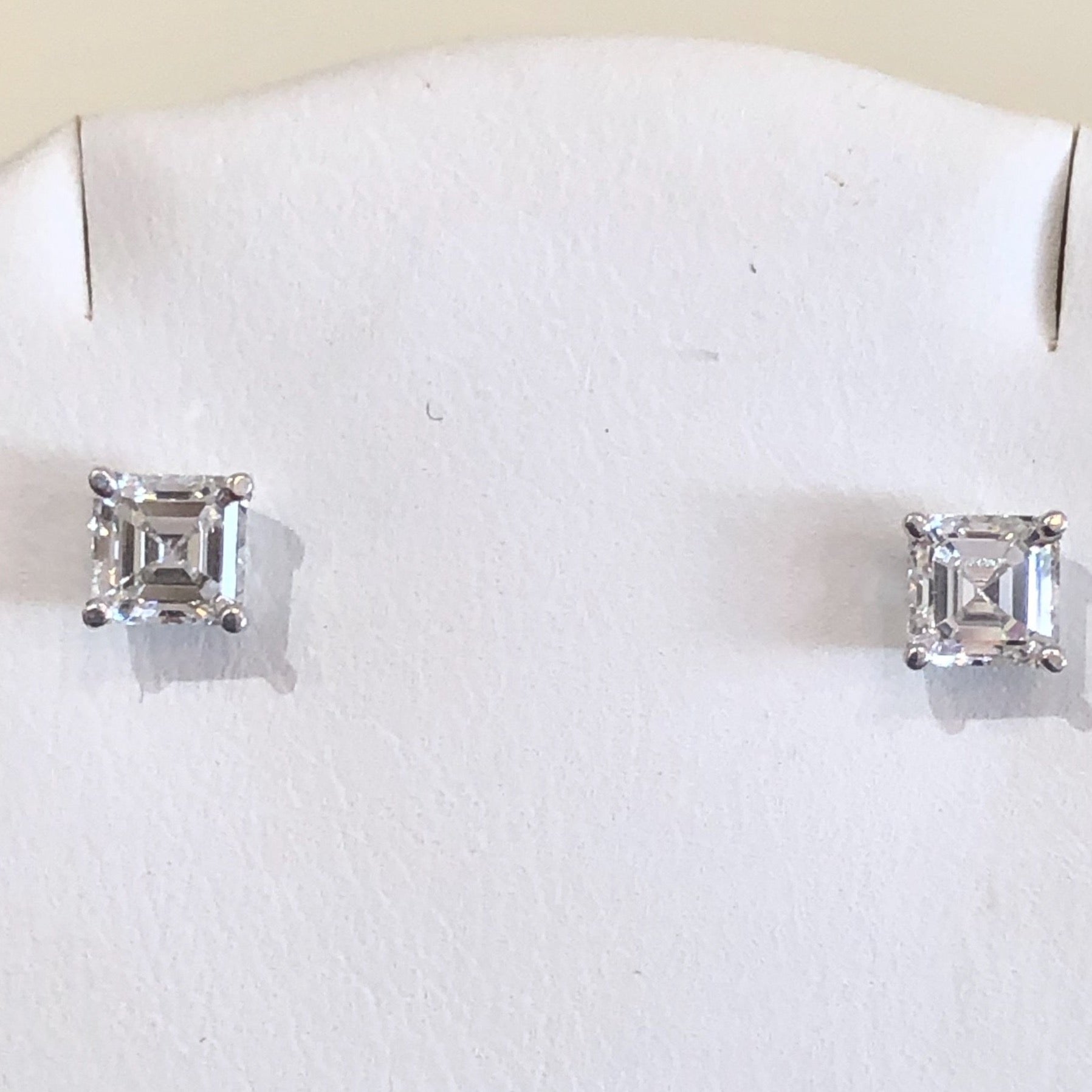 Asscher cut diamond earrings 1 carat Clearance