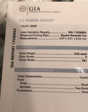 GIA Certified Asscher Cut Diamond Stud Earrings