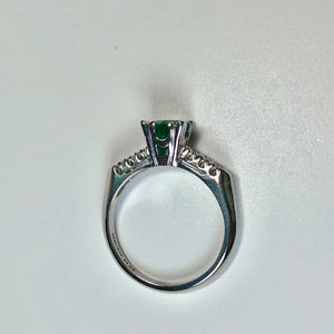 Vintage Colombian Emerald Engagement Ring Platinum