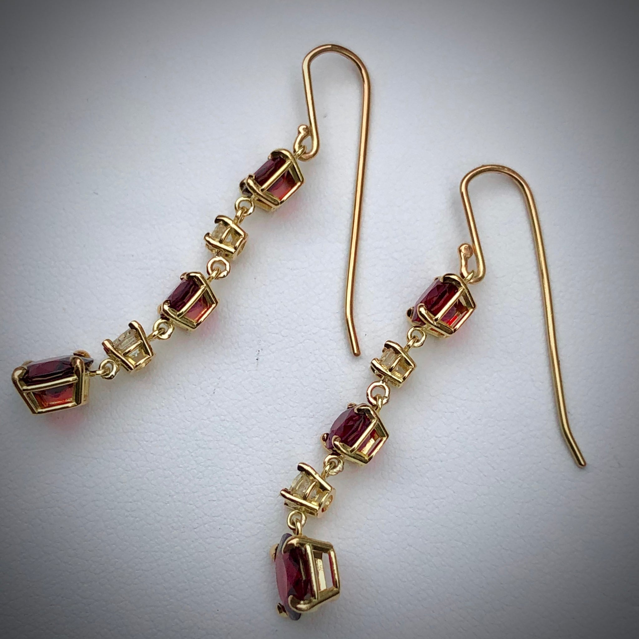 No Heat Red Spinel and Diamond Drop Earring 6.79 Carats