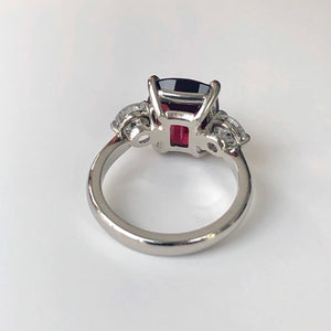 GIA 6.26 Carat Natural No Heat Burma Red Spinel Diamond Engagement Platinum Ring