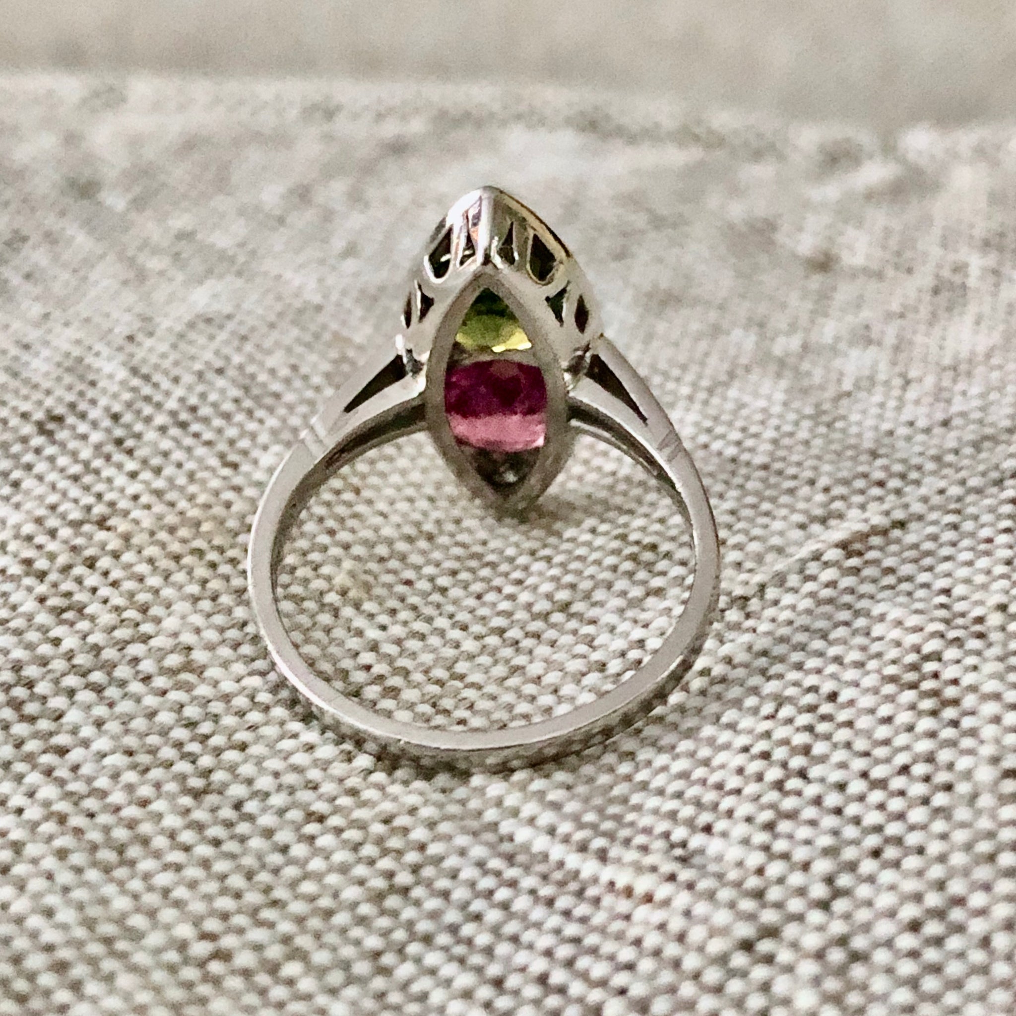 Ruby Sapphire Twin Platinum Ring Navette – EmeraldsMaravellous
