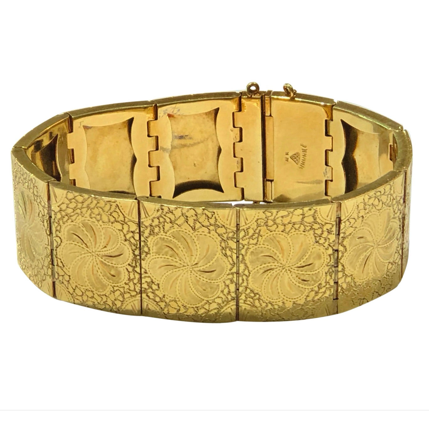 18 Karat Yellow Gold Heavy Double Link solid Bracelet - Lippa's Jewelry