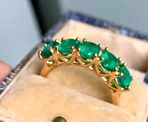 Five Stone Emerald 18K Gold Ring
