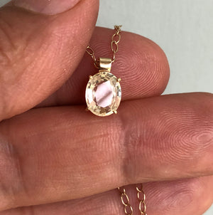 2.00 Carat Unheated Yellow Sapphire 18K Gold Solitaire Pendant Necklace