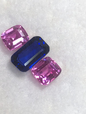 Royal Blue and Vivid Pink Ceylon Sapphires 2.90 Carat
