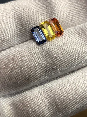 Multicolor Three Stone Ceylon Sapphire 3.17 Carat