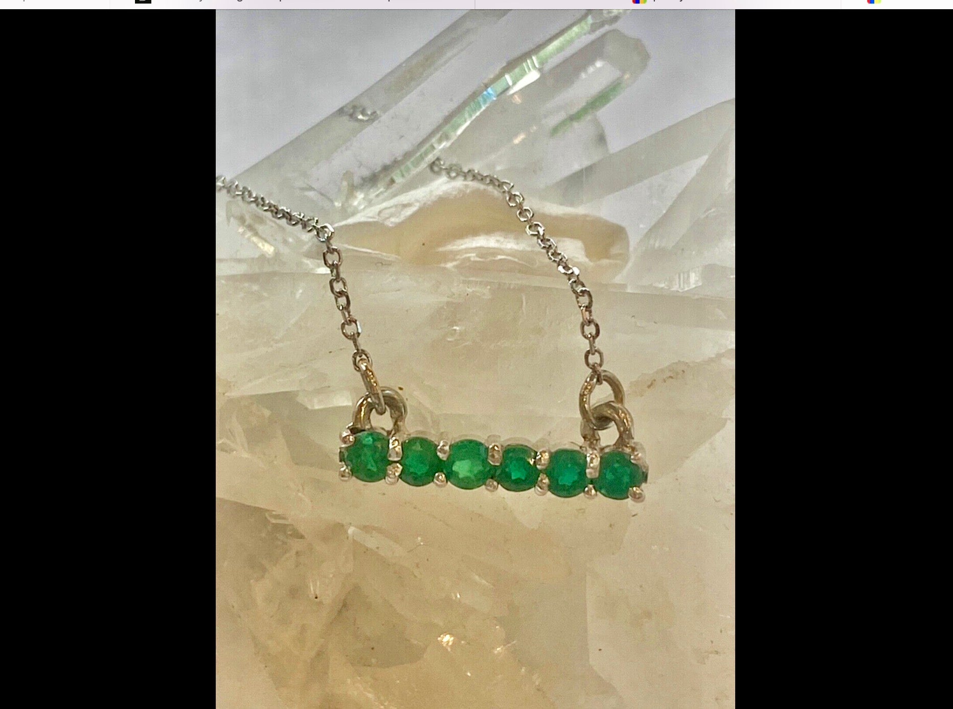 Colombian Emerald Pendant Necklace 18K White Gold