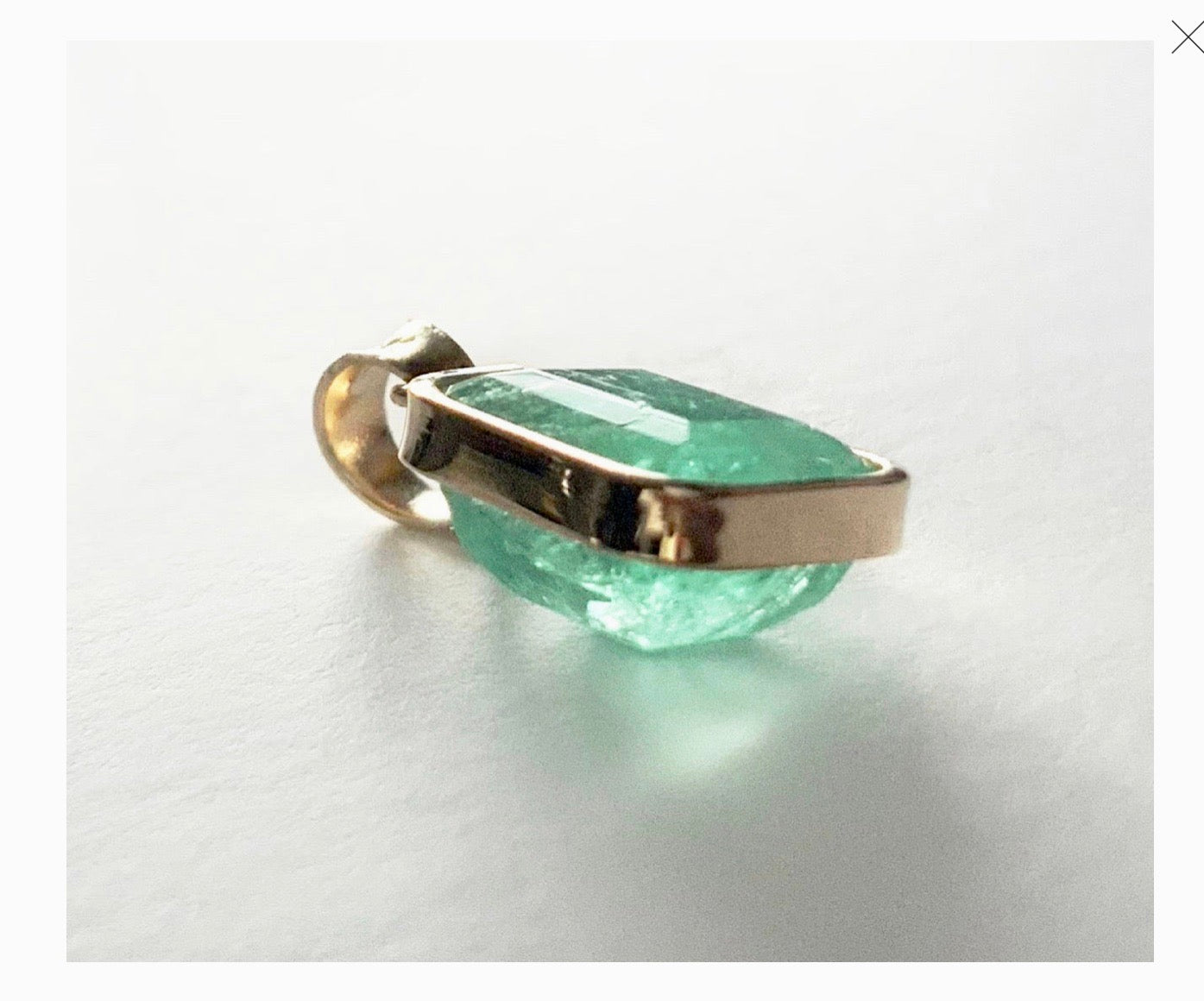 Drop Natural Colombian Emerald Necklace 18K Gold( Custom Order)