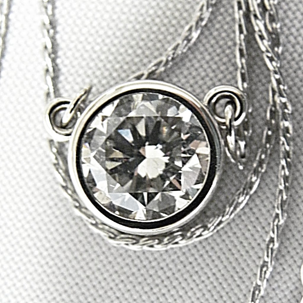 1.50 Carat Round Diamond Solitaire White Gold Pendant Necklace