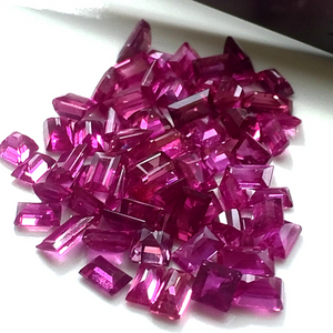 Loose 17.10ct Fine Natural Untreated Madagascar Ruby Emerald Cut Lot Parcel