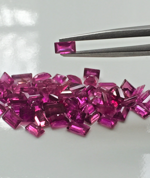Loose 17.10ct Fine Natural Untreated Madagascar Ruby Emerald Cut Lot Parcel