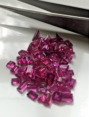 Loose 17.10ct Fine Natural Untreated Madagascar Ruby Emerald Cut Lot Parcel