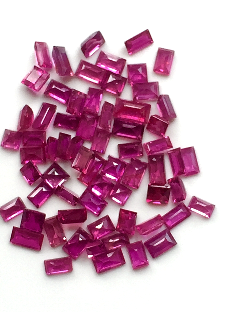 Loose 17.10ct Fine Natural Untreated Madagascar Ruby Emerald Cut Lot Parcel