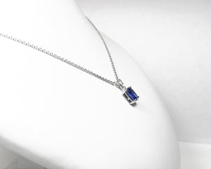 3.25 Carats Natural Blue Sapphire & Diamond Pendant Necklace Platinum 950