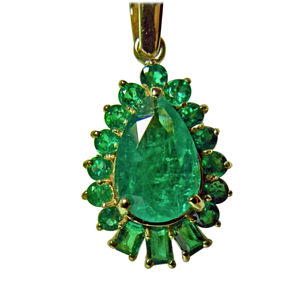 5.20ct AAA Color Natural Colombian Emerald Solitaire Pendant 18k Gold