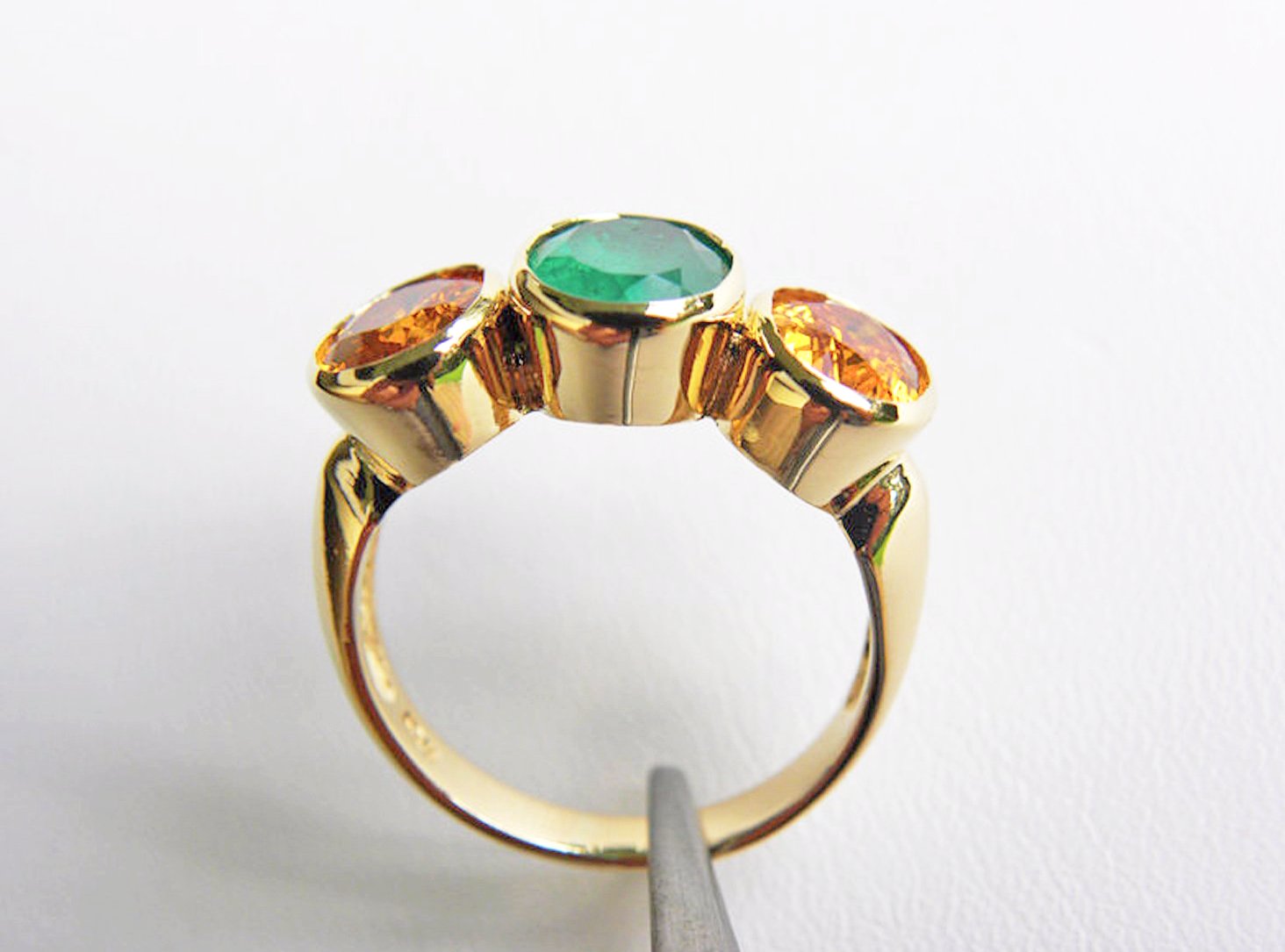 5.90 Carat Colombian Emerald Yellow Sapphire Cocktail Ring 18K