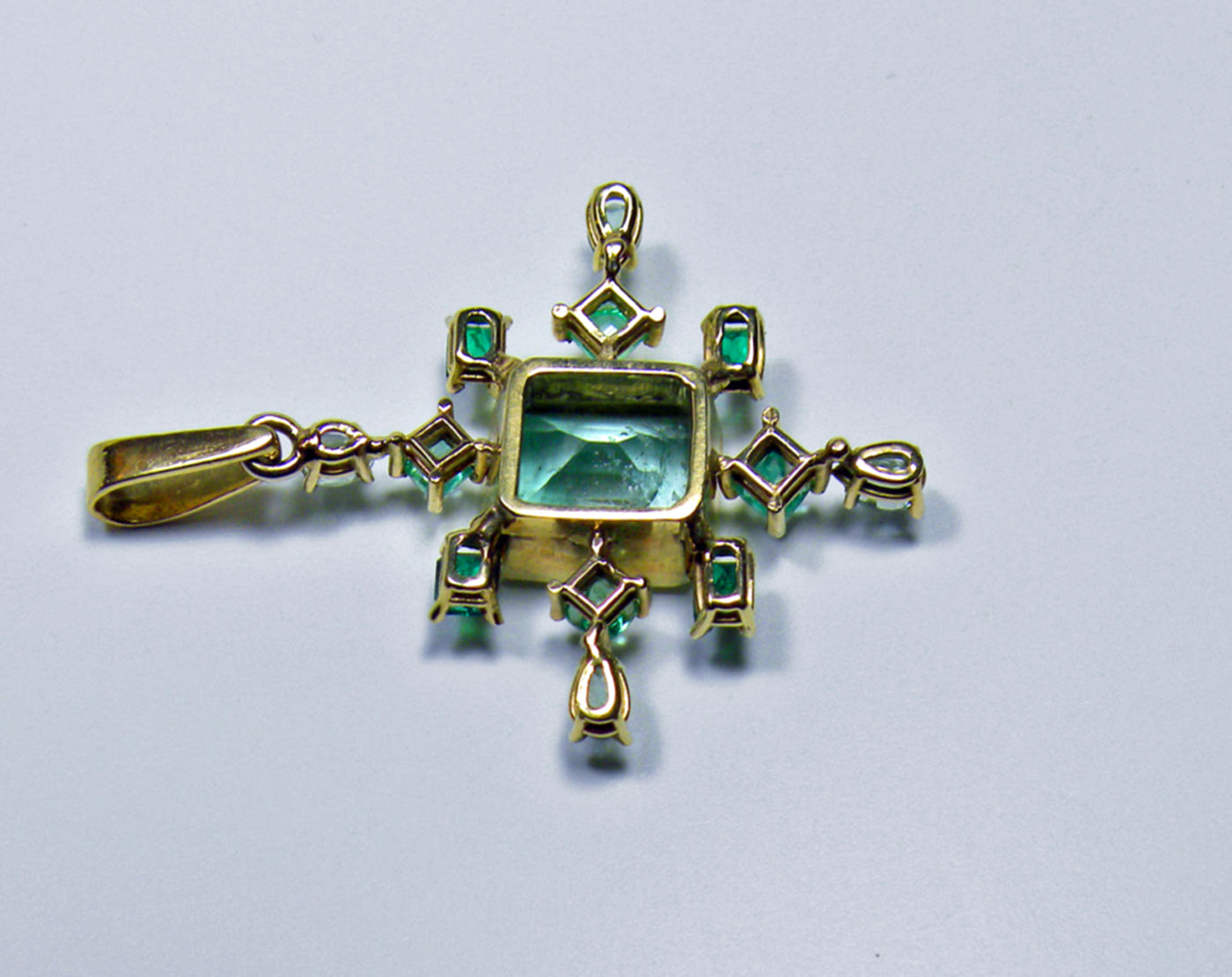 7.40 Carat Cluster Natural Colombian Emerald Pendant