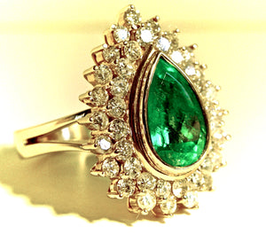 8.00ct Colombian Natural Emerald Diamonds Cocktail Ring 18K Gold