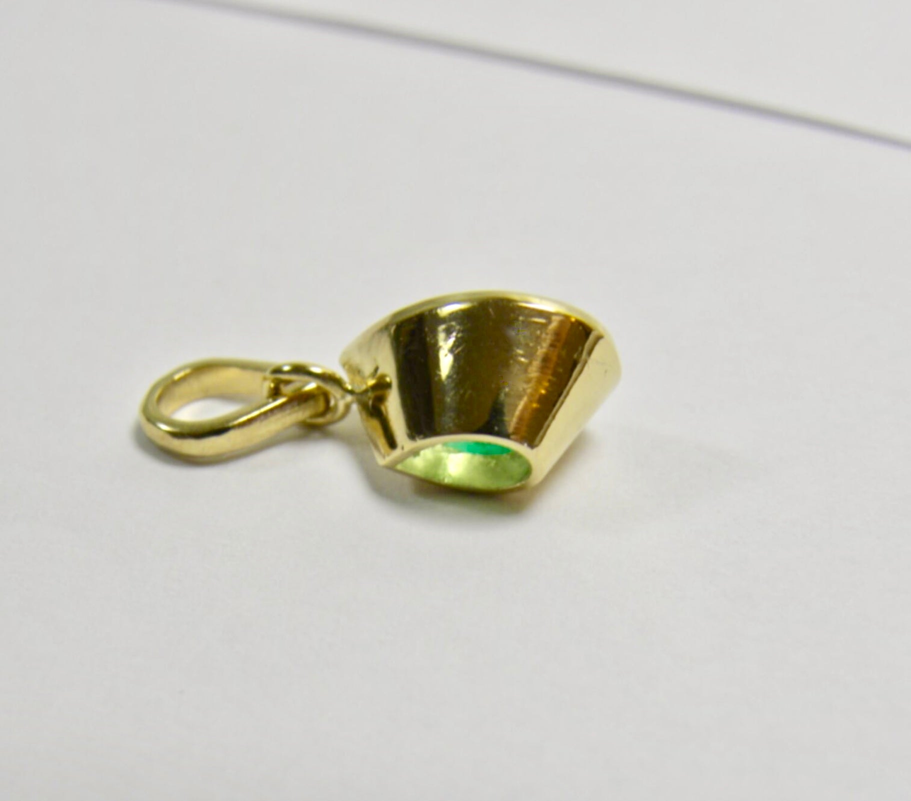 2.51 Carat Natural Colombian Emerald Solitaire Drop Pendant 18k Gold