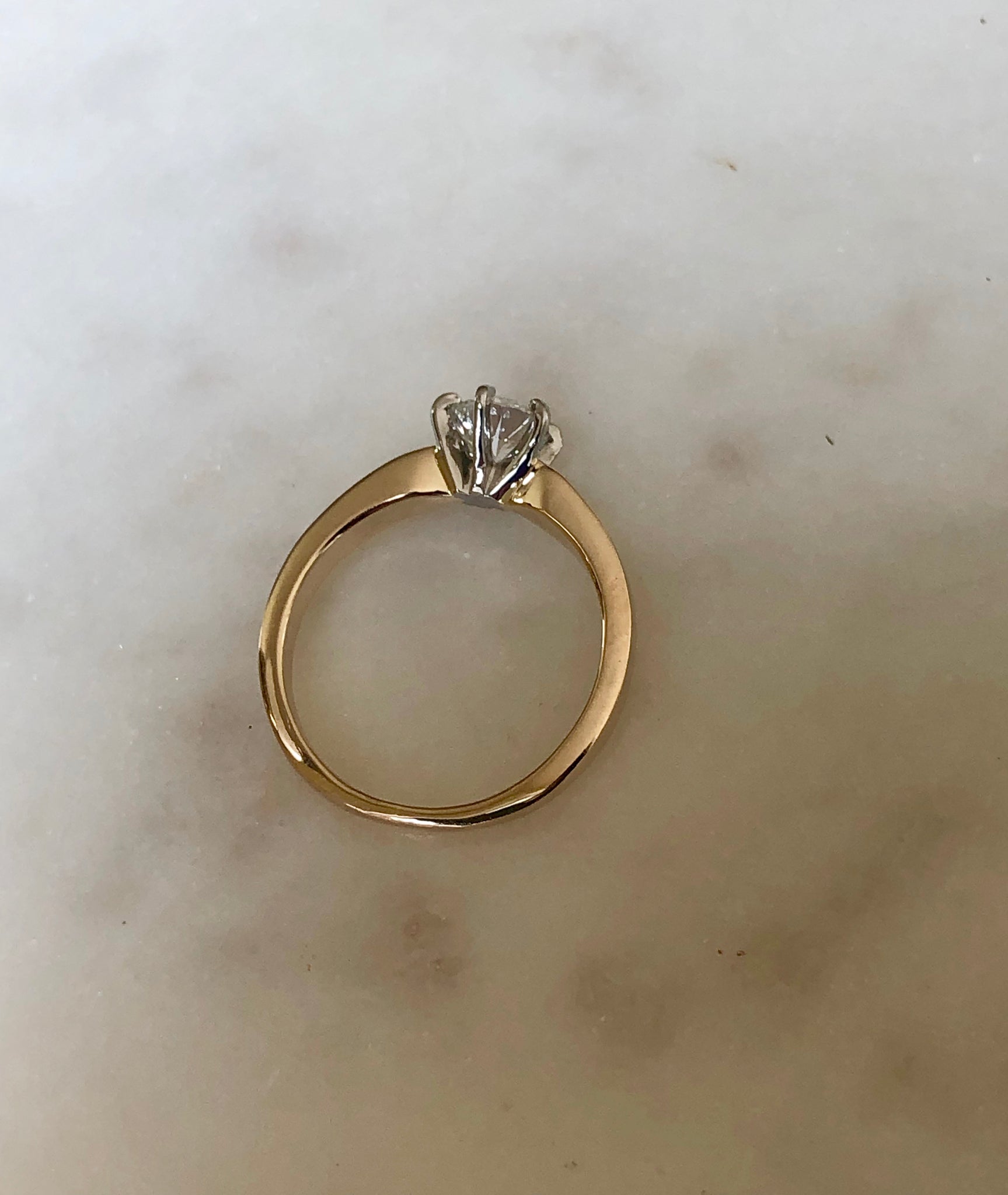 Vintage 0.75 Carat Natural Diamond Engagement Ring 18K & Platinum