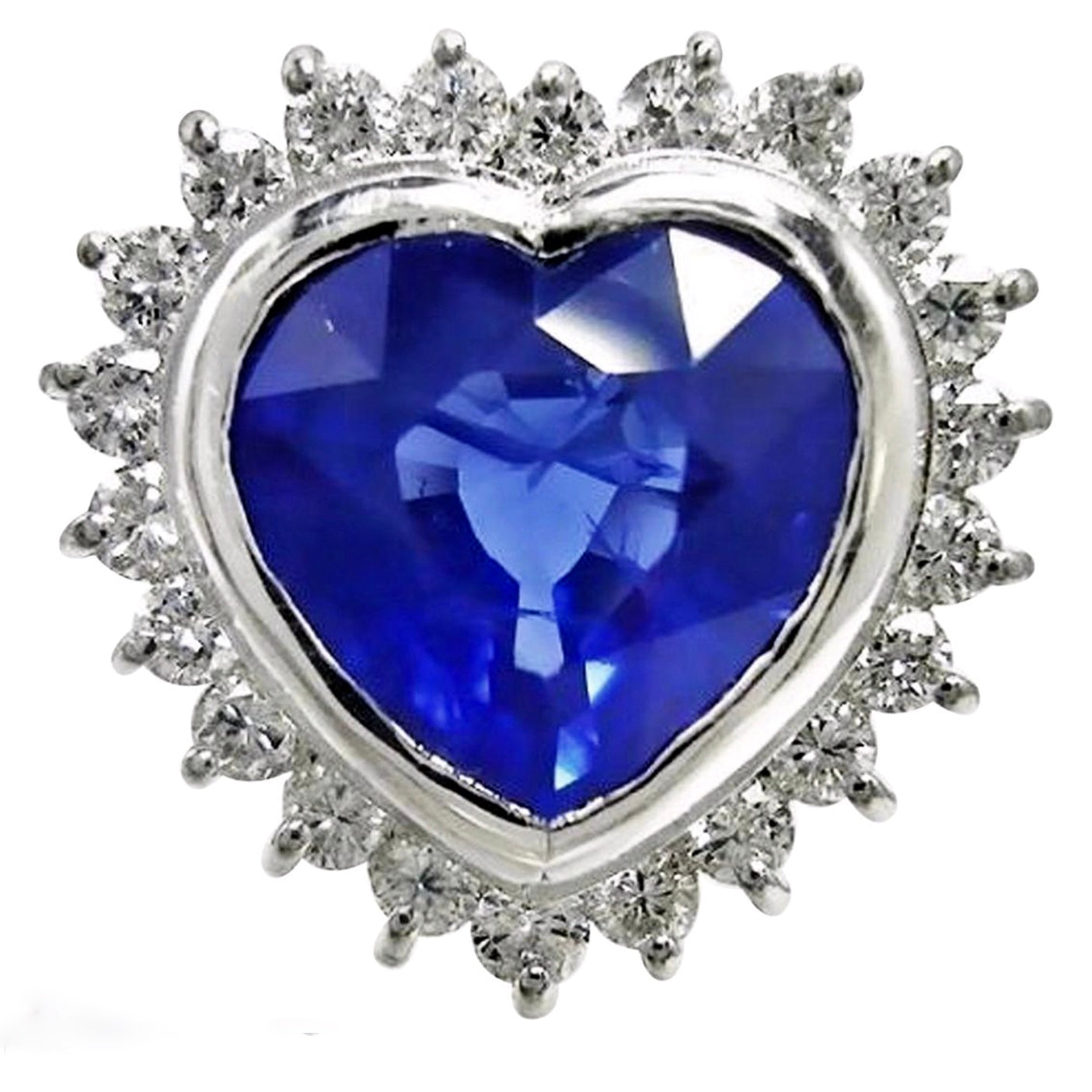 Blue Sparkler Heart Adjustable Ring