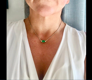 Colombian Emerald Diamond Pendant Necklace 18 Karat