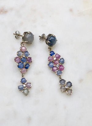 Chandeliers Art Deco Style No Heat Burma Star Sapphire Earrings