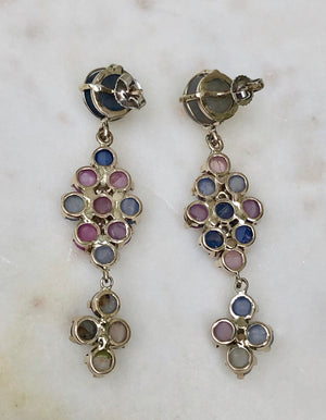 Chandeliers Art Deco Style No Heat Burma Star Sapphire Earrings