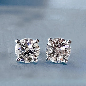 Diamond Platinum Stud Earrings 0.75ct F-VS2